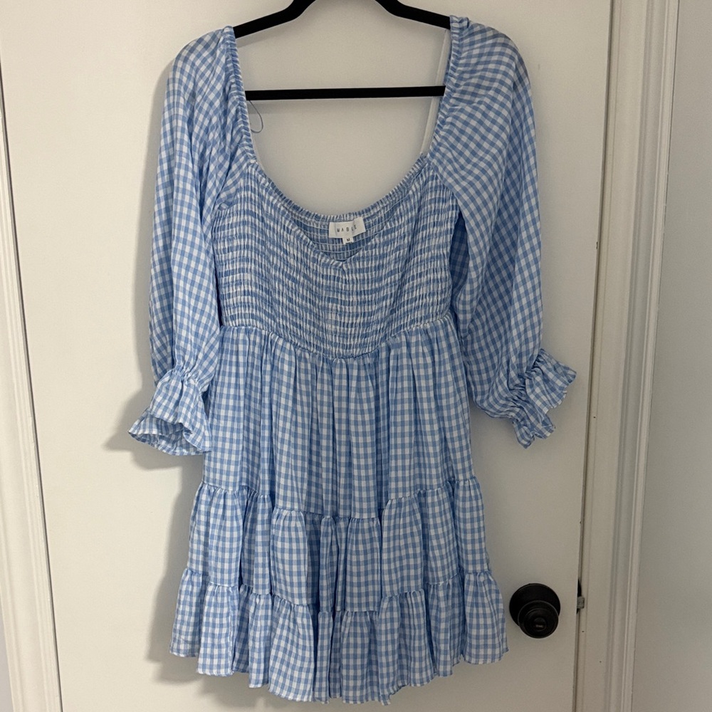 MARBLE Blue and White Textured dress